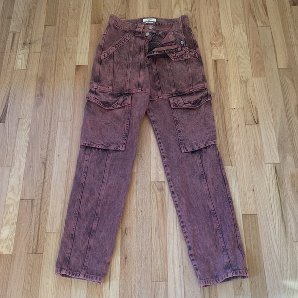 Isabel Marant Etoile size 38 pink Vayoneo high-rise tapered jeans. - Picture 3 of 7